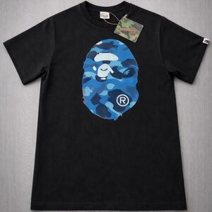 BAPE College Logo Black/Blue Tee – Size Large